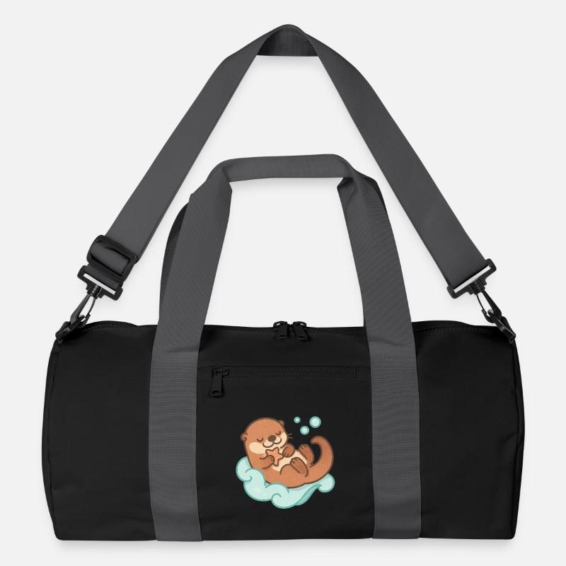 Kawaii Otter mit Seestern Recycelte Duffel Bag