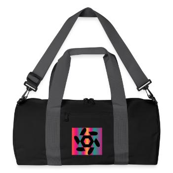 DESIGN. ART. GEEK. VINTAGE. GRAPHIQUE. MANGA. ASIE - Sac de sport recyclé - noir/gris graphite - Devant
