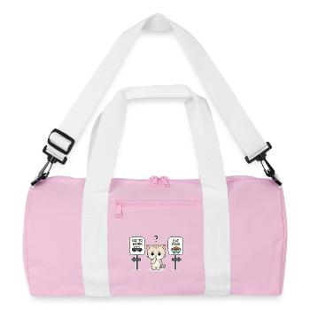 Le dilemme du chat : travail ou repas - Sac de sport recyclé - rose/blanc - Devant