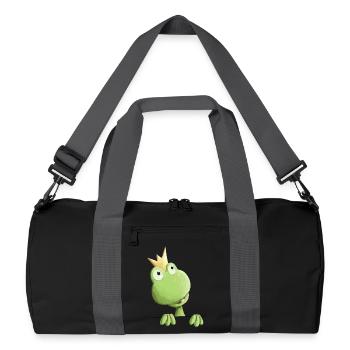 Prince de grenouille douce - dessin animé de grenouille - Sac de sport recyclé - noir/gris graphite - Devant