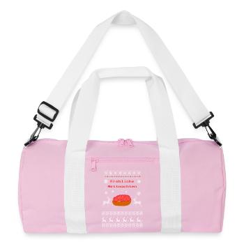 Ugly Christmas Merry Christmas Mett Meat - Recycled Duffel Bag - pink/white - Front