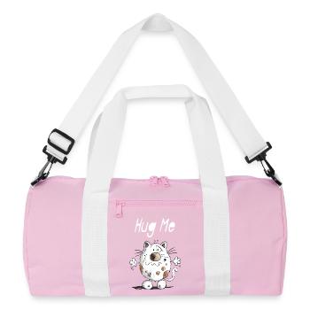 Hug Me Cat - Recycled Duffel Bag - pink/white - Front