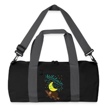 Süßes schlafendes Faultier mit Melatonin Formel - Recycelte Duffel Bag - Schwarz/Graphitgrau - Vorne