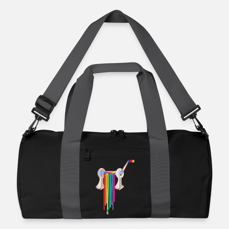 Pasta machine with colorful rainbow style pasta Recycled Duffel Bag