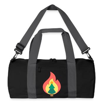 Conception minimale de la flamme du sapin de Noël - Sac de sport recyclé - noir/gris graphite - Devant