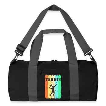 Design vintage pour le tennis - Sac de sport recyclé - noir/gris graphite - Devant