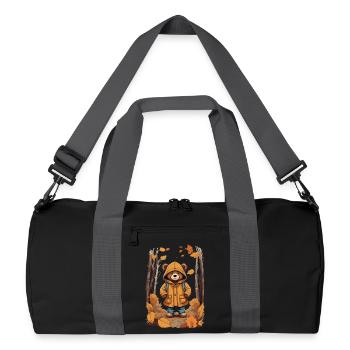 Cute bear in the forest - Recycled Duffel Bag - black/graphite grey - Front
