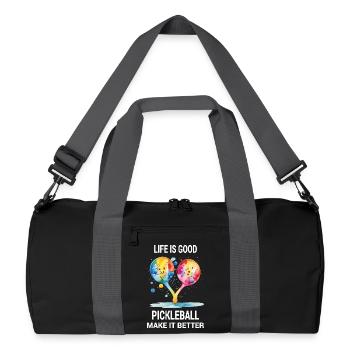 La vie est belle. Le pickleball l’améliore - Sac de sport recyclé - noir/gris graphite - Devant