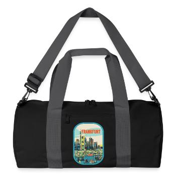 Frankfurt in Colour: Urban Illustration - Recycled Duffel Bag - black/graphite grey - Front