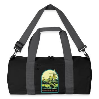 Voyage pittoresque, Moulins à vent des Pays-Bas - Sac de sport recyclé - noir/gris graphite - Devant