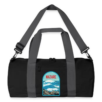 Nazaré in Portugal: Surfers & Big Waves - Recycled Duffel Bag - black/graphite grey - Front
