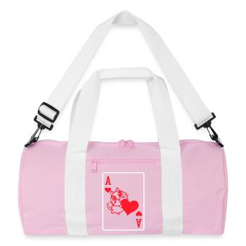 Cat Poker Heart Gambling Casino Jeu de cartes Poker - Sac de sport recyclé - rose/blanc - Devant