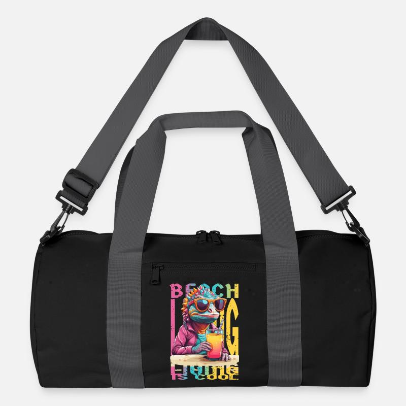 Chameleon on the beach Recycled Duffel Bag