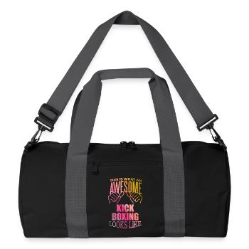 Kickboxen - Recycelte Duffel Bag - Schwarz/Graphitgrau - Vorne