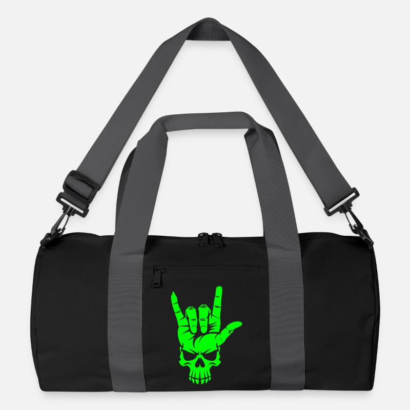 Rock 'n' Roll Skull Hand Gesture Recycled Duffel Bag