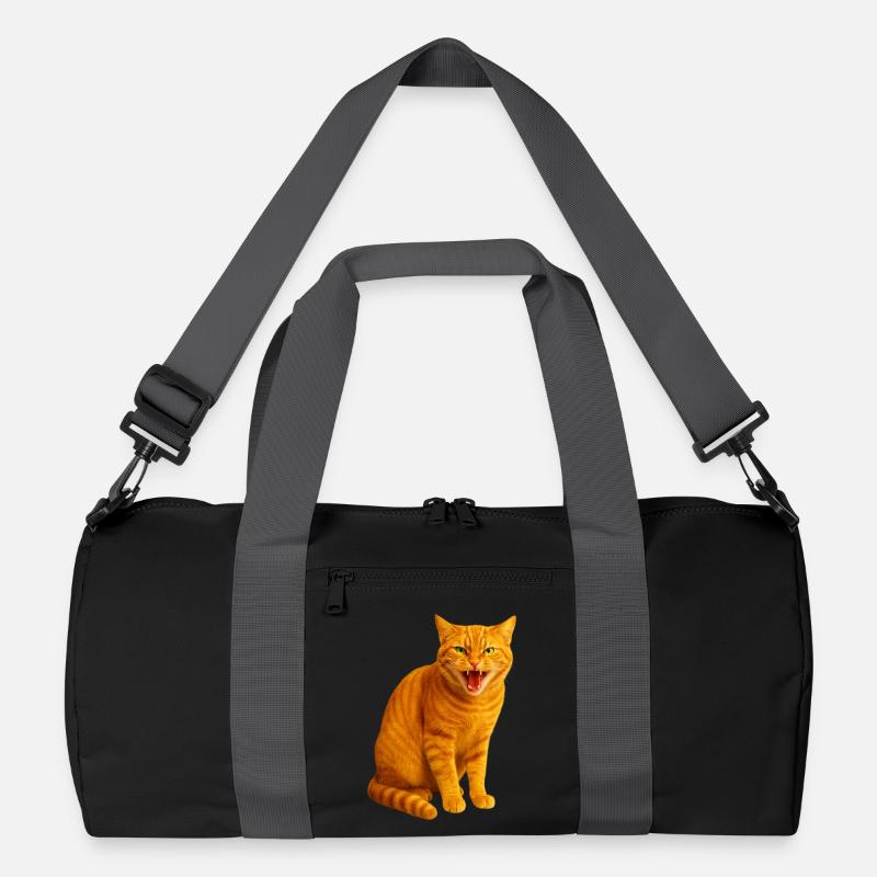 Fauchende orange getigerte Katze Recycelte Duffel Bag
