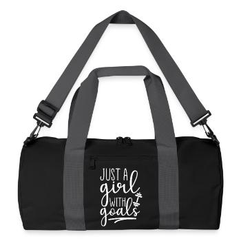 Juste une fille avec des objectifs - Motivation pour la forme physique - Sac de sport recyclé - noir/gris graphite - Devant