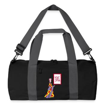 Fox Kitsune manga - Recycled Duffel Bag - black/graphite grey - Front