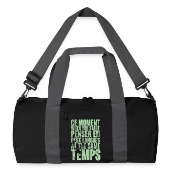 DICTON COOL POUR LES MULTILINGUES, LES INTERNATIONAUX - Sac de sport recyclé - noir/gris graphite - Devant