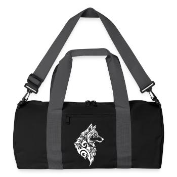 Tatouage nordique loup tribal - Sac de sport recyclé - noir/gris graphite - Devant