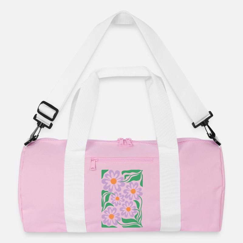 Purple Floral Pattern Boho Flora Recycled Duffel Bag