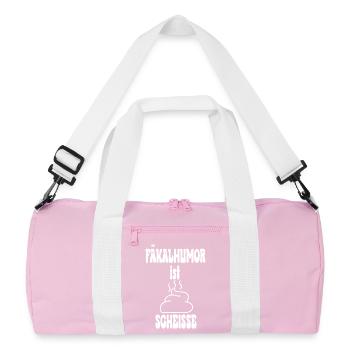 Fecal humor is shit poop pile - Recycled Duffel Bag - pink/white - Front