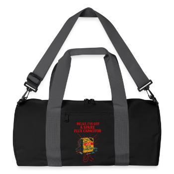 Ersatz-Flux-Kondensator Retro Tech Mystery Shirt - Recycelte Duffel Bag - Schwarz/Graphitgrau - Vorne