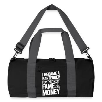 Ich wurde Barkeeper für den Ruhm und das Geld - Recycelte Duffel Bag - Schwarz/Graphitgrau - Vorne