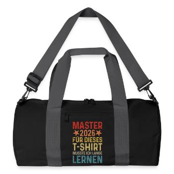 Master 2026 Abschluss T-Shirt - Recycelte Duffel Bag - Schwarz/Graphitgrau - Vorne