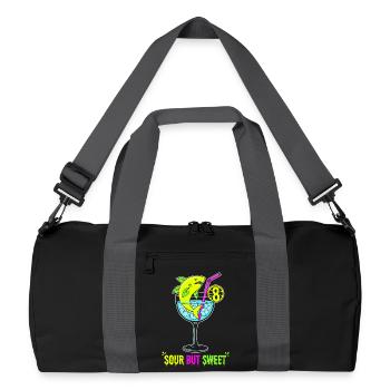 Sour But Sweet 8th Birthday Lemon Shark - Recycled Duffel Bag - black/graphite grey - Front