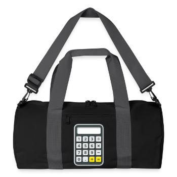 Taschenrechner Kostüm Karneval Fasching Nerd  - Recycelte Duffel Bag - Schwarz/Graphitgrau - Vorne