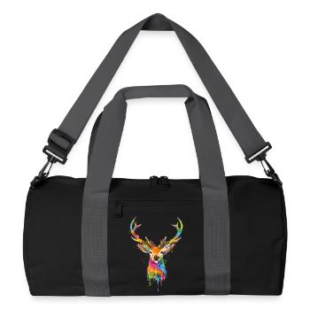Colorful Deer – Graffiti Animal Art - Recycled Duffel Bag - black/graphite grey - Front