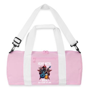 I treat myself to heavy metal and beer - Recycled Duffel Bag - pink/white - Front