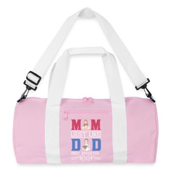 Cadeau drôle de maman – Comme papa, mais avec un t-shirt plus malin - Sac de sport recyclé - rose/blanc - Devant