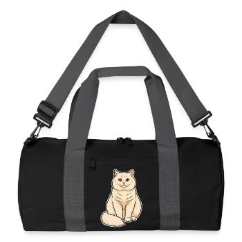 British Shorthair Cat Cream Portrait Round Soft - Recycled Duffel Bag - black/graphite grey - Front