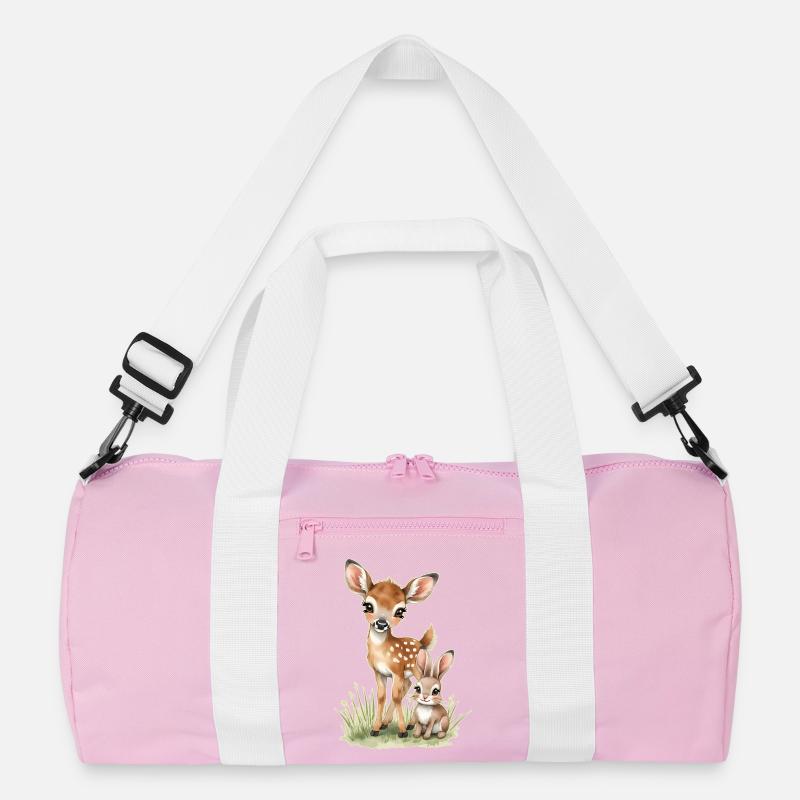 🦌🐰Rehkitz und Tender Bunny – Illustration Recycelte Duffel Bag