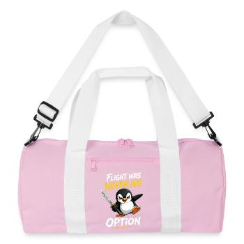 Flight Was Never An Option Penguin Brave Knife - Recycled Duffel Bag - pink/white - Front