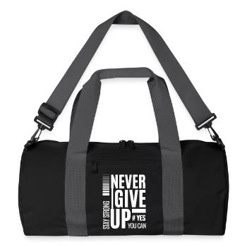Ne jamais abandonner la typographie audacieuse - Sac de sport recyclé - noir/gris graphite - Devant