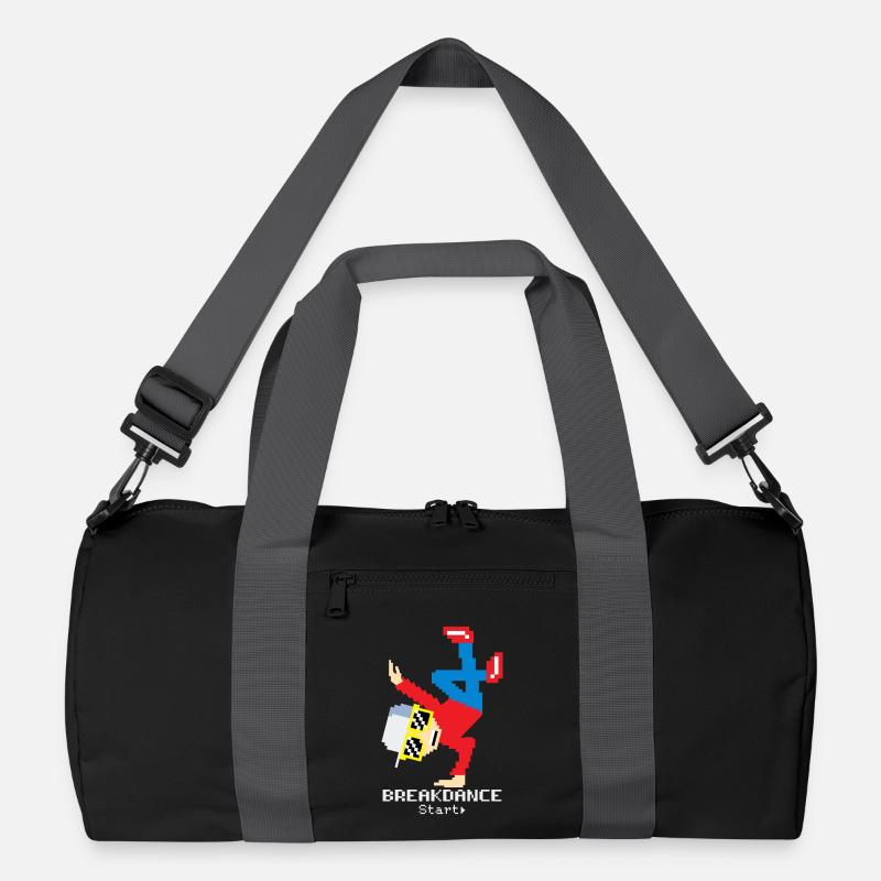 Pixel Breakdance B-Boy | Retro 8-Bit Hip Hop  - Recycelte Duffel Bag - Schwarz/Graphitgrau