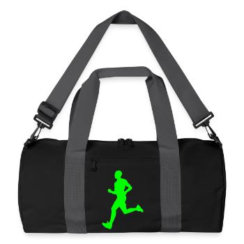 Laufende Männer 4 - Recycelte Duffel Bag - Schwarz/Graphitgrau - Vorne