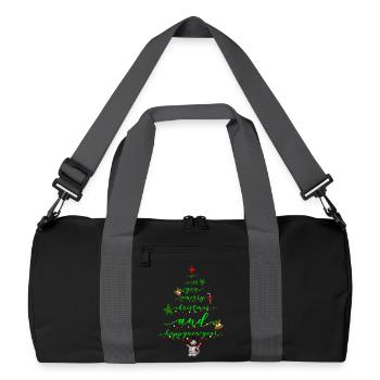 Drehbuch Weihnachtsbaum mit Schneemann - Recycelte Duffel Bag - Schwarz/Graphitgrau - Vorne