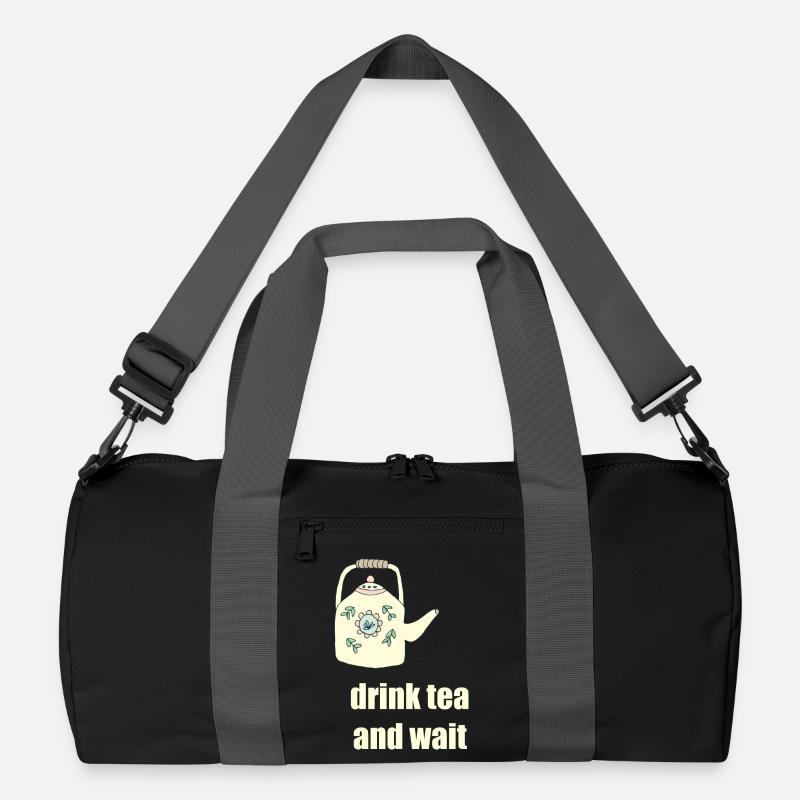 drink tea teekanne - Recycelte Duffel Bag - Schwarz/Graphitgrau