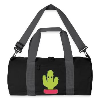 Kawaii Cactus Kawaii Chibi Kawaii Manga - Recycled Duffel Bag - black/graphite grey - Front
