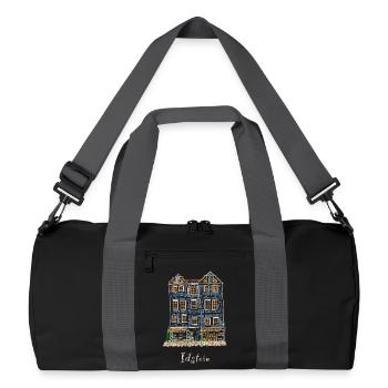 Idstein, Schiefes Haus, Taunus Hessen, Deutschland - Recycelte Duffel Bag - Schwarz/Graphitgrau - Vorne