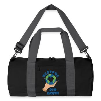 Restaurer la Terre - Sac de sport recyclé - noir/gris graphite - Devant