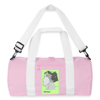 Carte de l’Allemagne avec dégradé et drapeaux - Sac de sport recyclé - rose/blanc - Devant