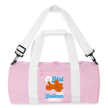 Ballon Twisting Design - Recycelte Duffel Bag - Rosa/Weiß - Vorne