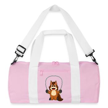 Horse Jumping Rope Skipping Rope Fitness - Recycled Duffel Bag - pink/white - Front