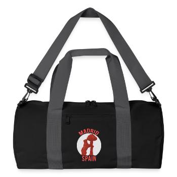 Madrid, Spanien - Recycelte Duffel Bag - Schwarz/Graphitgrau - Vorne