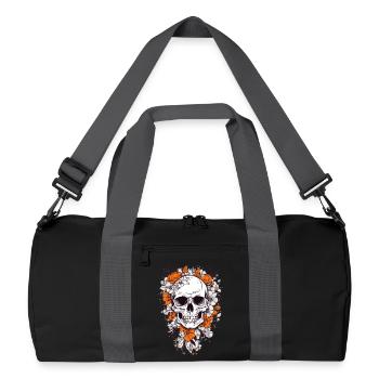 Skull with flowers - Recycled Duffel Bag - black/graphite grey - Front